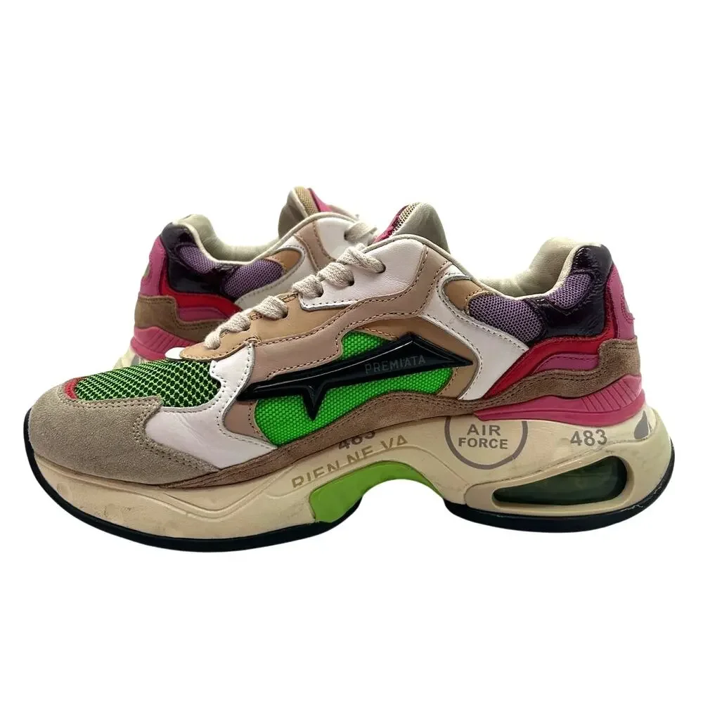 Premiata Sharky D Chunky Dad Sneakers Multicolor Leather EU 37 US 7 Designer